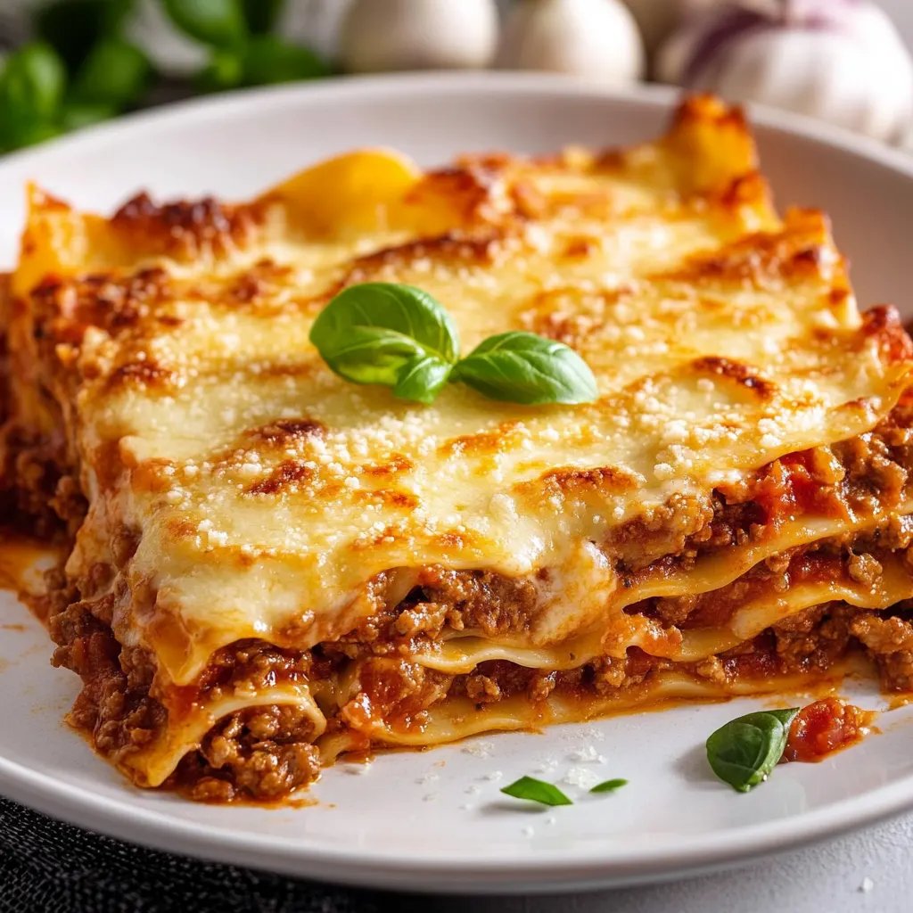 Klassische Lasagne Bolognese mit Bechamelsoße