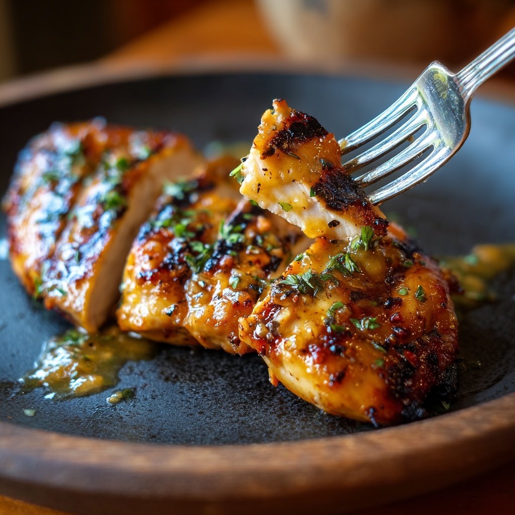 Gegrillte Hähnchenbrust Mit Honig Senf Glasur