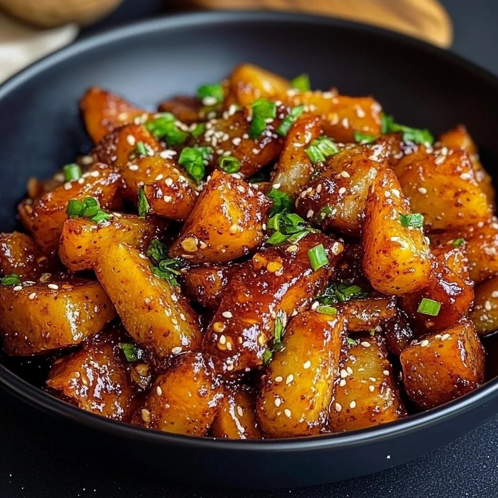 Knusprige Honig-Chili-Kartoffeln