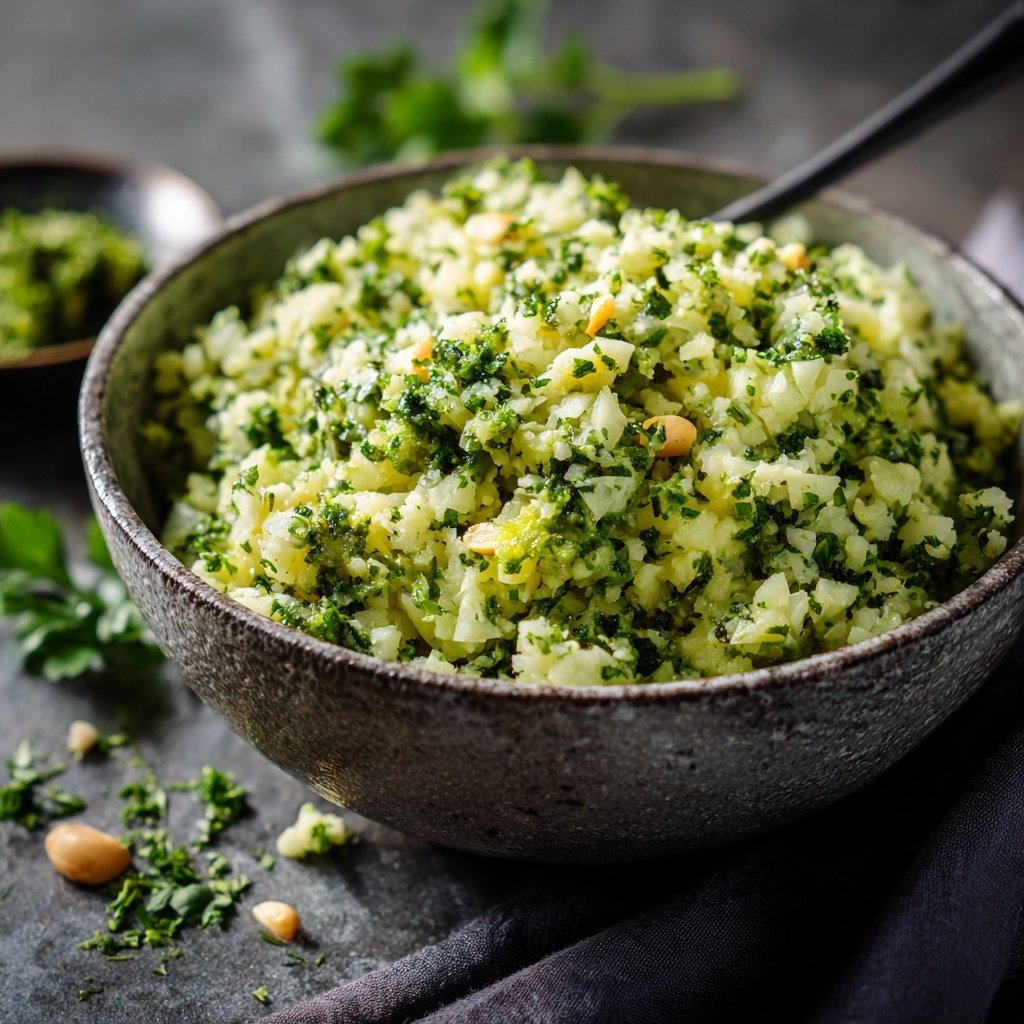 Blumenkohl Reis Mit Kräuter Pesto