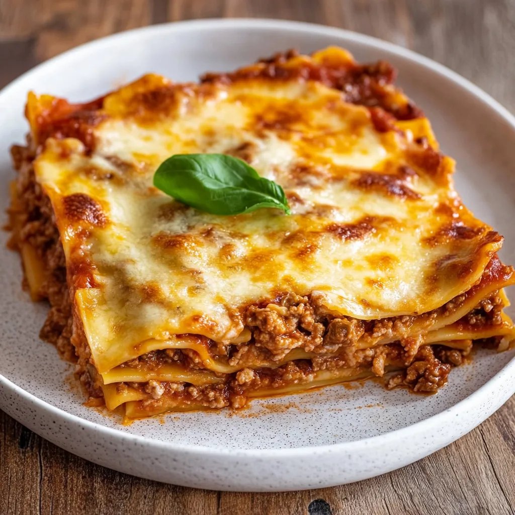 Klassische Lasagne Bolognese mit Bechamelsoße